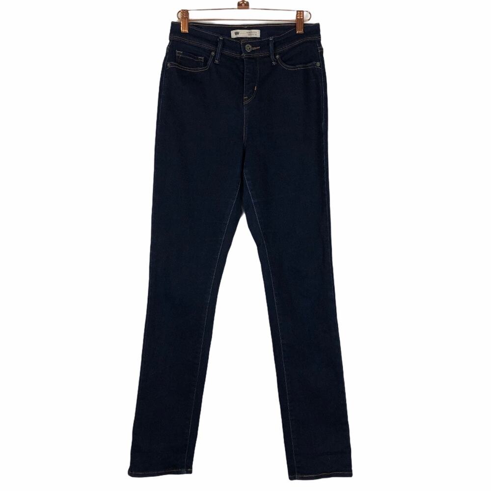 LEVI'S Dark Blue Denim Slimming Skinny Leg Jean 27 Dark Wash 512